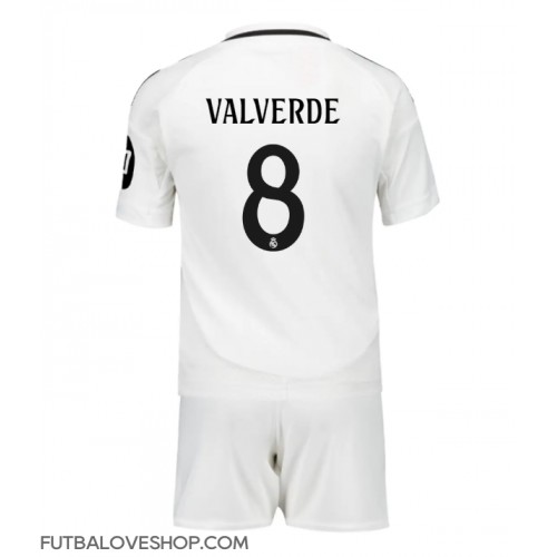 Dres Real Madrid Federico Valverde #8 Domáci pre deti 2024-25 Krátky Rukáv (+ trenírky)